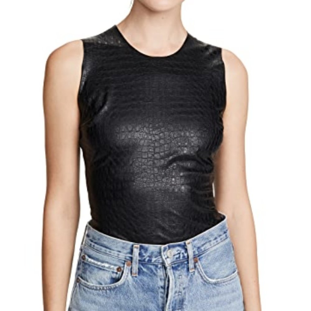 COMMANDO | Animal Faux Leather Bodysuit